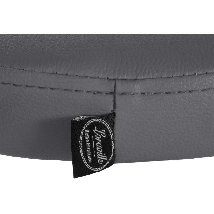 Barhocker HLO-CP290 Kunstleder chrom ~ grau