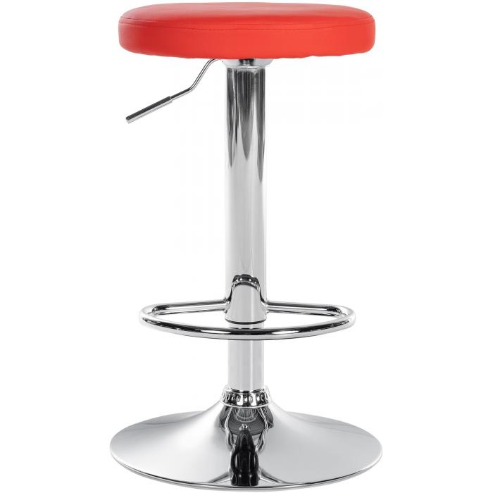 Barhocker HLO-CP290 Kunstleder chrom ~ rot