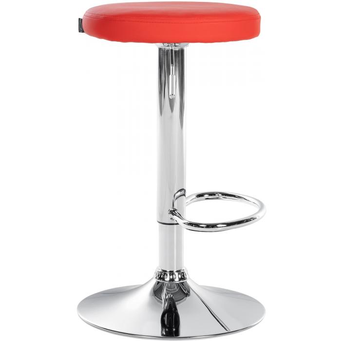 Barhocker HLO-CP290 Kunstleder chrom ~ rot