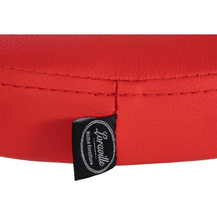Barhocker HLO-CP290 Kunstleder chrom ~ rot