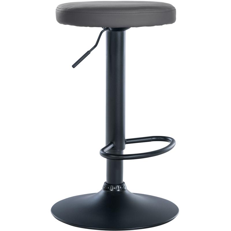 Barhocker HLO-CP290 Kunstleder schwarz ~ grau