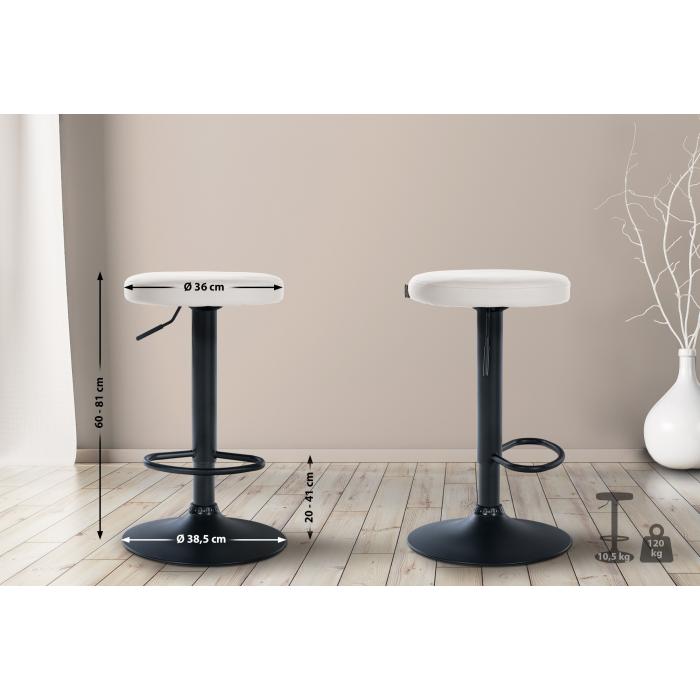 Barhocker HLO-CP290 Kunstleder schwarz ~ wei