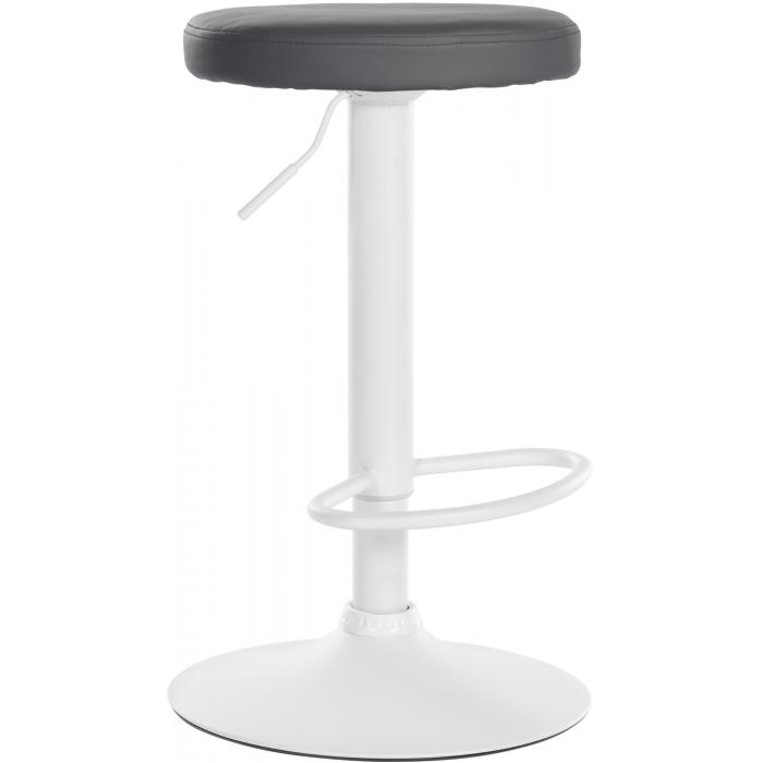Barhocker HLO-CP290 Kunstleder wei ~ grau