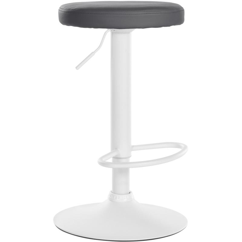 Barhocker HLO-CP290 Kunstleder wei ~ grau