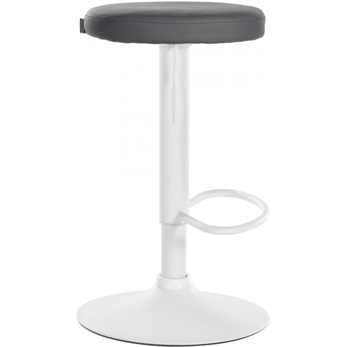 Barhocker HLO-CP290 Kunstleder wei ~ grau