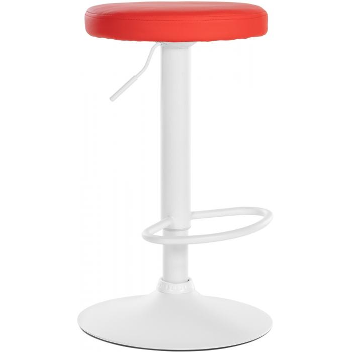 Barhocker HLO-CP290 Kunstleder wei ~ rot