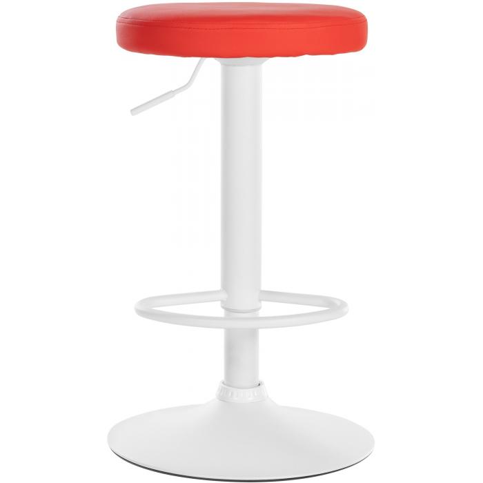 Barhocker HLO-CP290 Kunstleder wei ~ rot