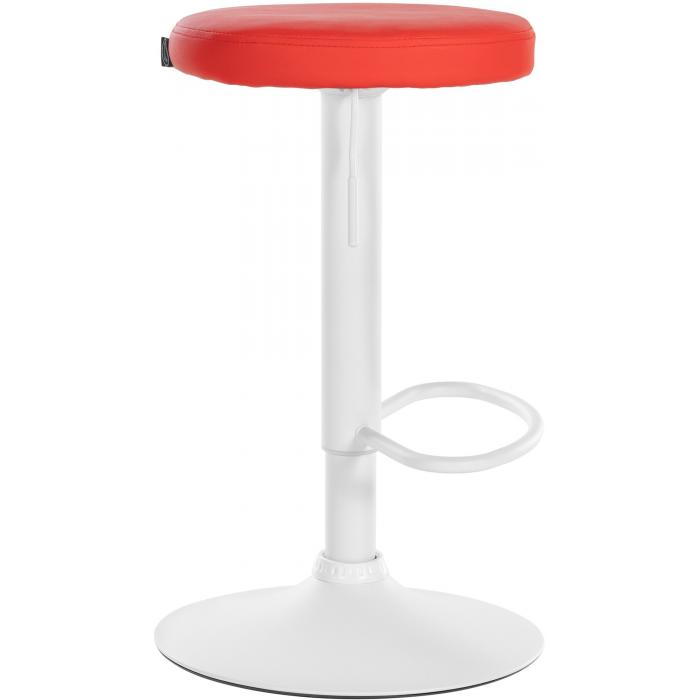 Barhocker HLO-CP290 Kunstleder wei ~ rot