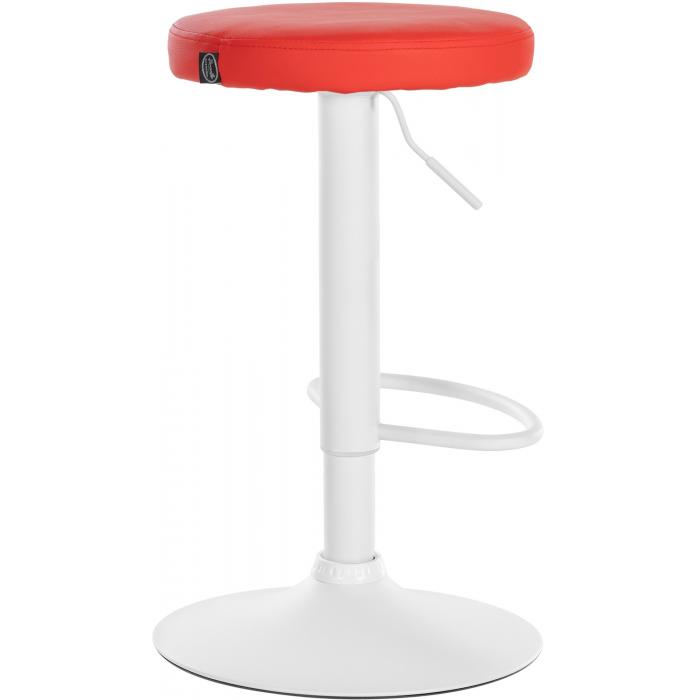 Barhocker HLO-CP290 Kunstleder wei ~ rot