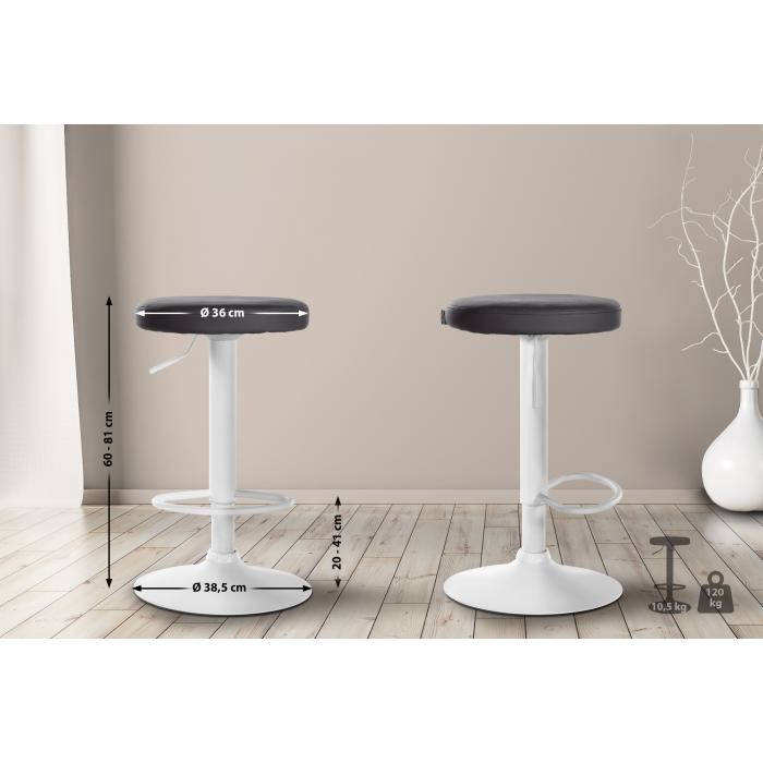 Barhocker HLO-CP290 Kunstleder wei ~ schwarz