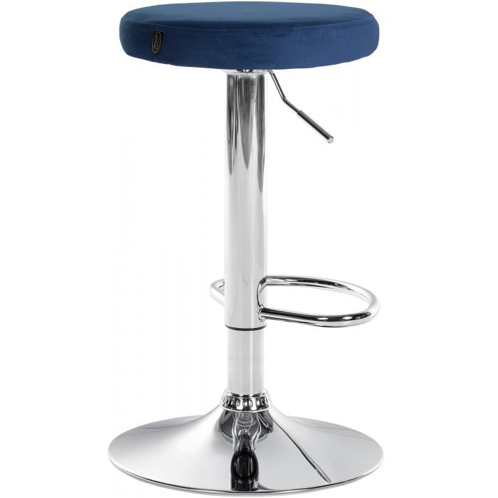 Barhocker HLO-CP291 Samt chrom ~ blau