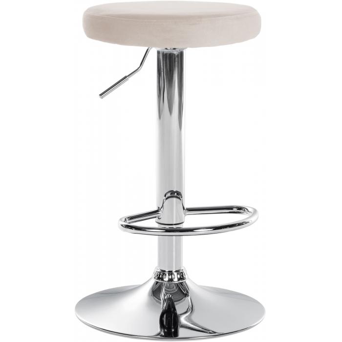 Barhocker HLO-CP291 Samt chrom ~ creme