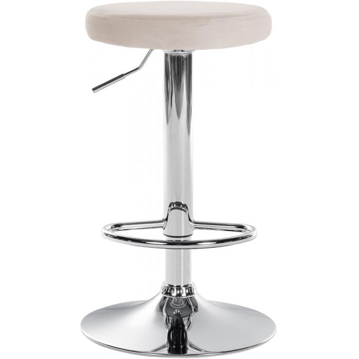 Barhocker HLO-CP291 Samt chrom ~ creme