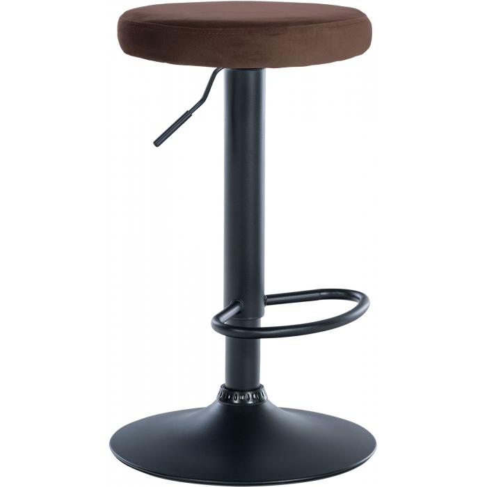 Barhocker HLO-CP291 Samt schwarz ~ braun