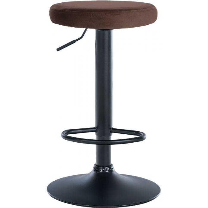 Barhocker HLO-CP291 Samt schwarz ~ braun