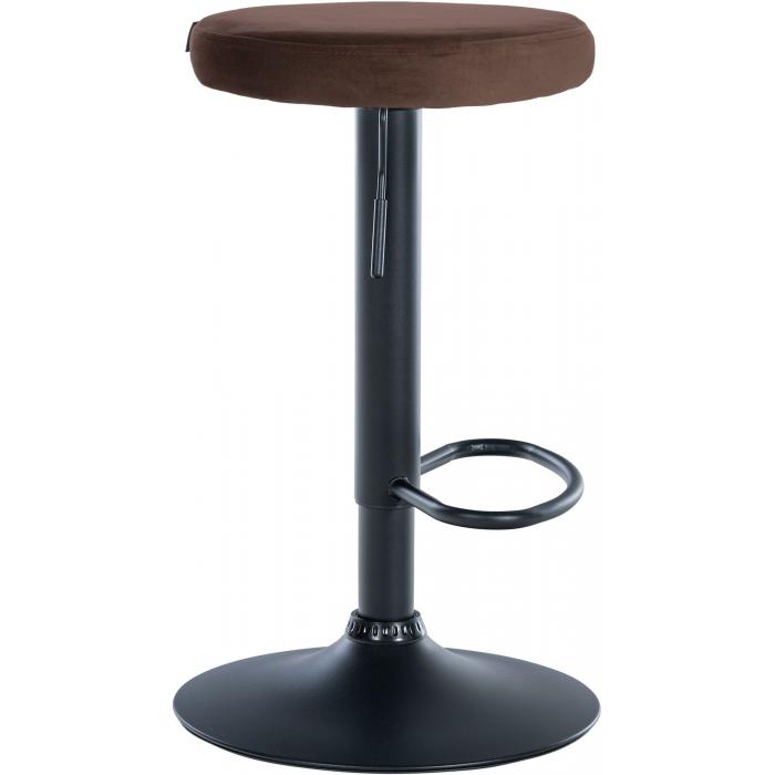 Barhocker HLO-CP291 Samt schwarz ~ braun