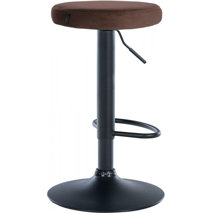 Barhocker HLO-CP291 Samt schwarz ~ braun