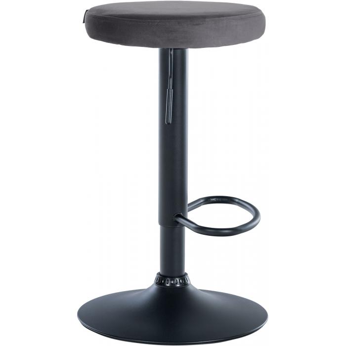 Barhocker HLO-CP291 Samt schwarz ~ dunkelgrau
