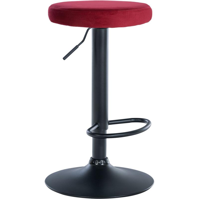 Barhocker HLO-CP291 Samt schwarz ~ rot