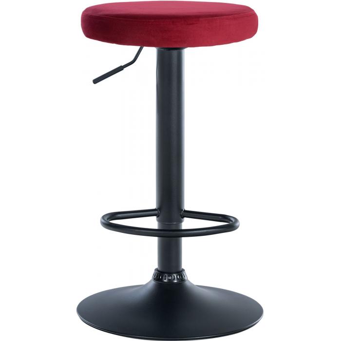 Barhocker HLO-CP291 Samt schwarz ~ rot
