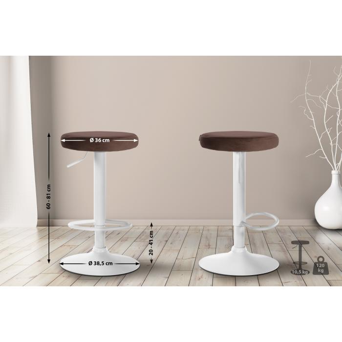 Barhocker HLO-CP291 Samt wei ~ braun