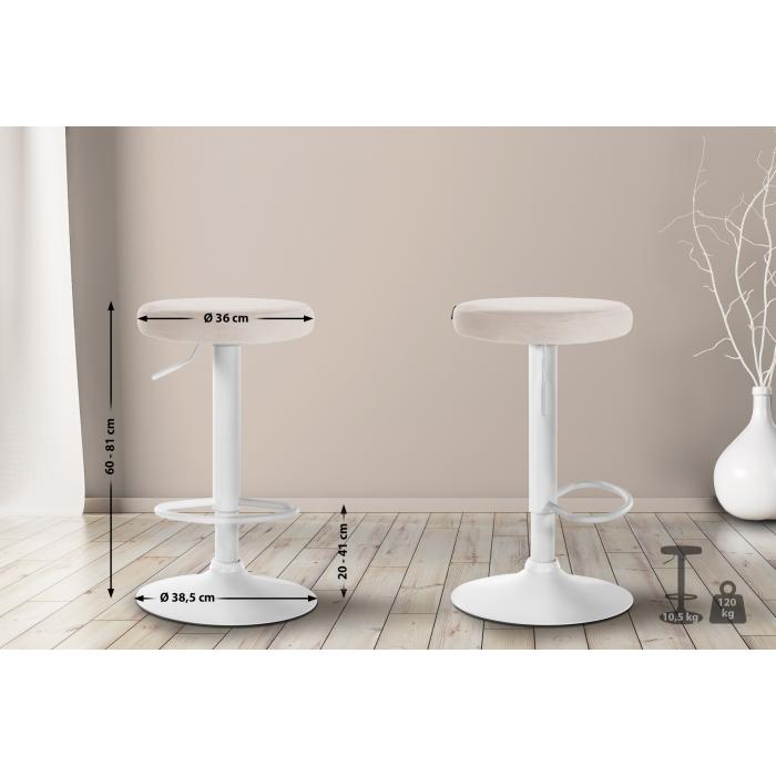 Barhocker HLO-CP291 Samt wei ~ creme