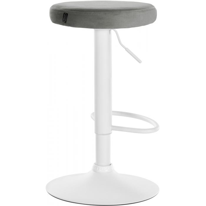 Barhocker HLO-CP291 Samt wei ~ grau