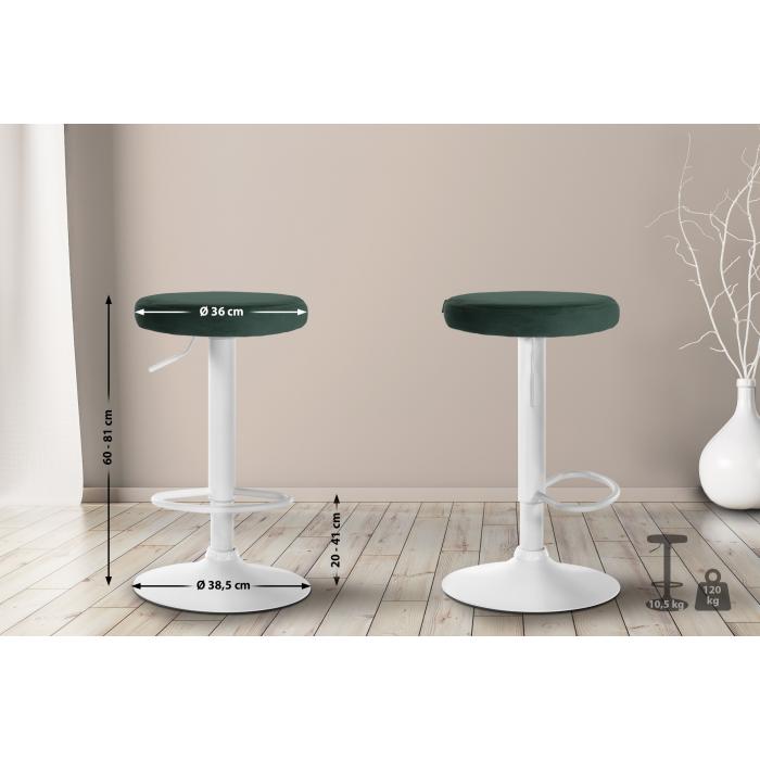 Barhocker HLO-CP291 Samt weiß ~ grün