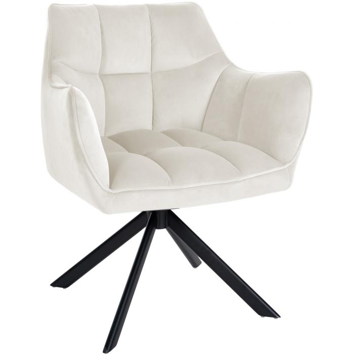 Esszimmerstuhl HLO-CP94 Samt schwarz ~ creme