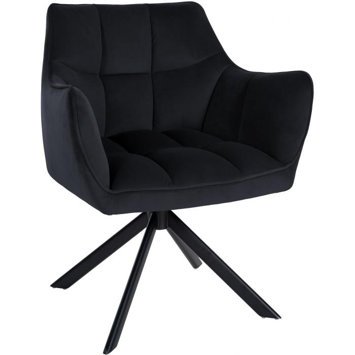 Esszimmerstuhl HLO-CP94 Samt schwarz ~ schwarz