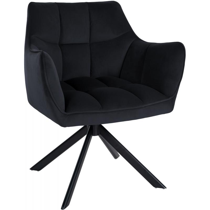 Esszimmerstuhl HLO-CP94 Samt schwarz ~ schwarz