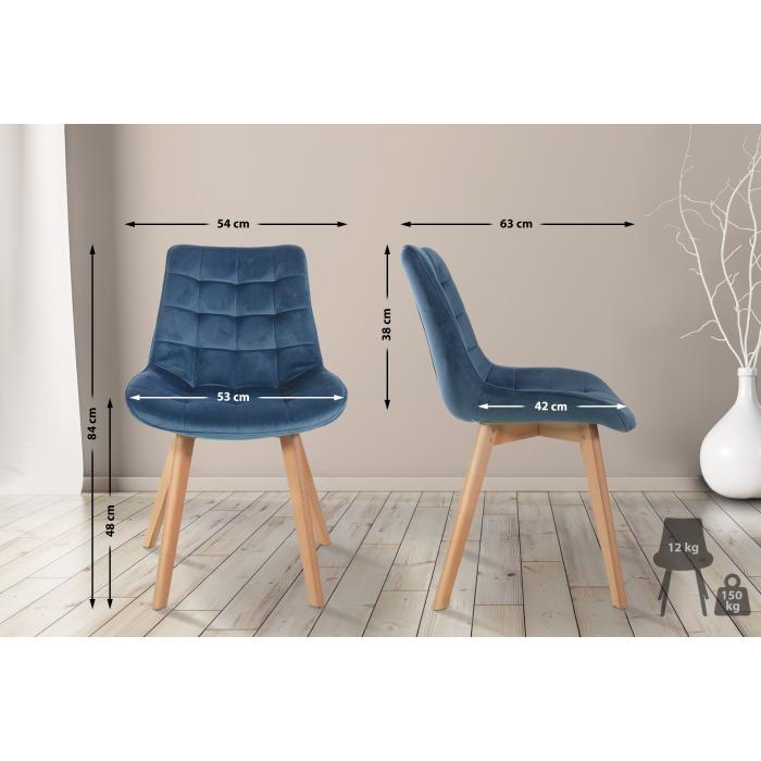 Stuhl HLO-CP134 Samt ~ blau