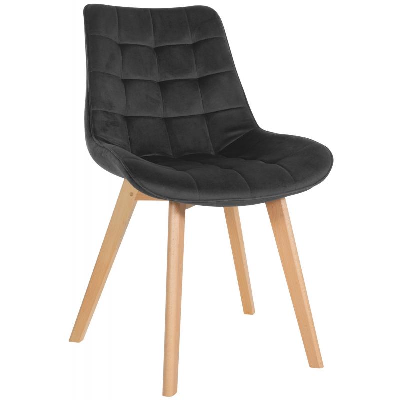 Stuhl HLO-CP134 Samt ~ schwarz