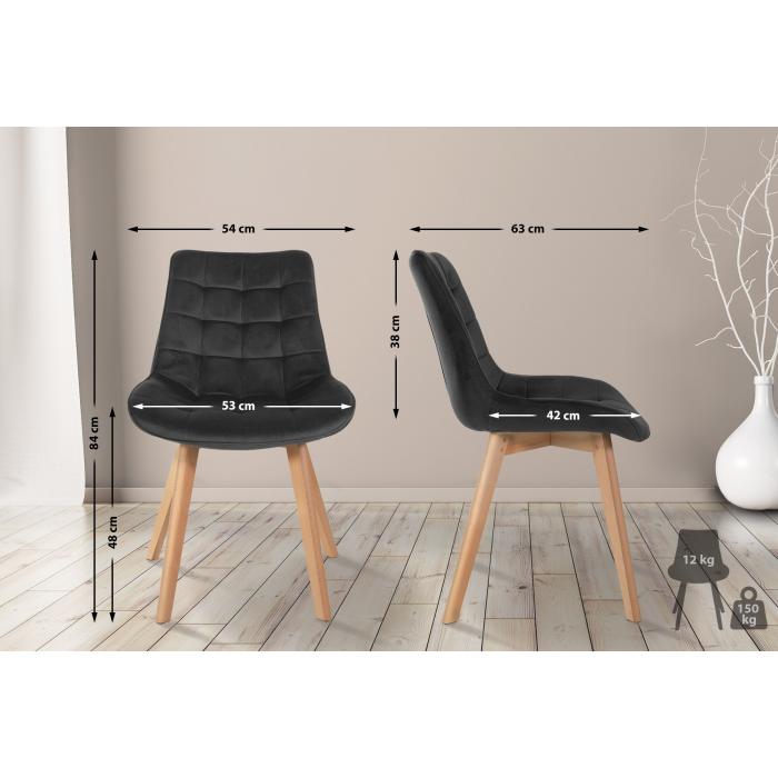 Stuhl HLO-CP134 Samt ~ schwarz