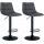 2er Set Barhocker HLO-CP264 Kunstleder schwarz ~ grau