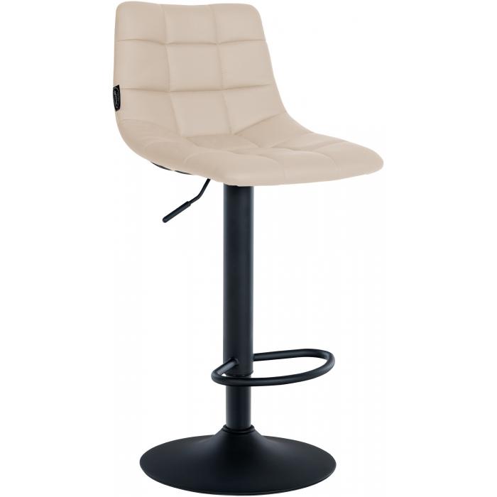 2er Set Barhocker HLO-CP264 Kunstleder schwarz ~ creme