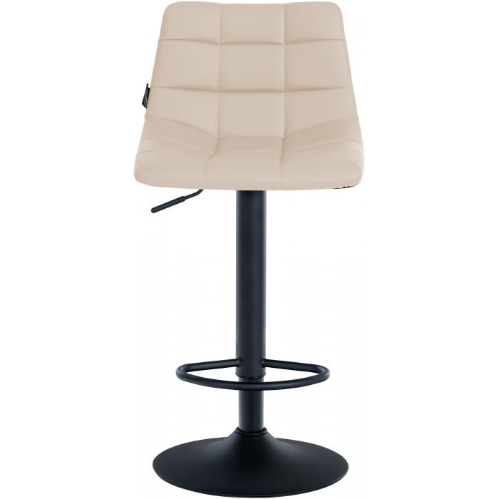 2er Set Barhocker HLO-CP264 Kunstleder schwarz ~ creme