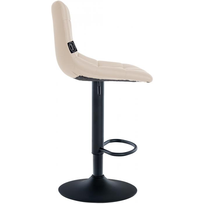2er Set Barhocker HLO-CP264 Kunstleder schwarz ~ creme