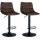 2er Set Barhocker HLO-CP265 Samt schwarz ~ braun