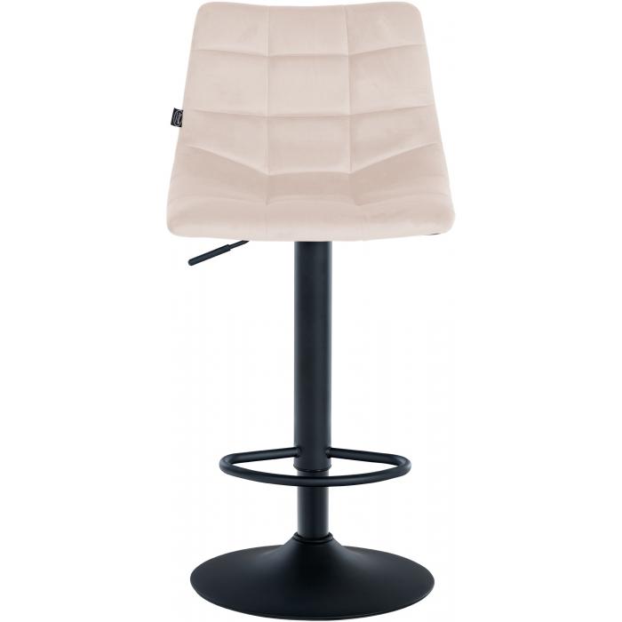 2er Set Barhocker HLO-CP265 Samt schwarz ~ beige