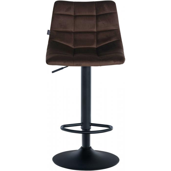2er Set Barhocker HLO-CP265 Samt schwarz ~ braun