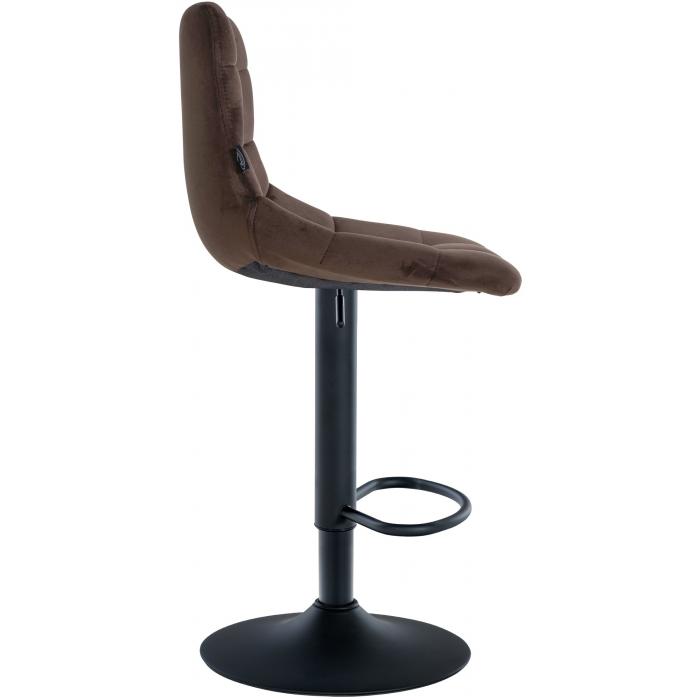 2er Set Barhocker HLO-CP265 Samt schwarz ~ braun