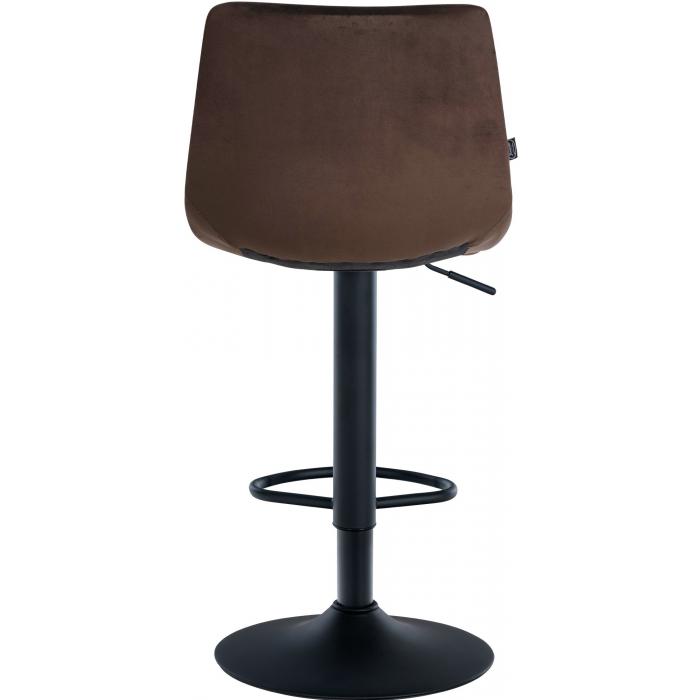 2er Set Barhocker HLO-CP265 Samt schwarz ~ braun