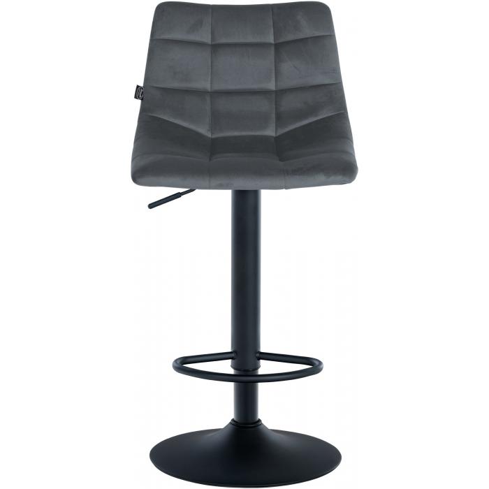 2er Set Barhocker HLO-CP265 Samt schwarz ~ dunkelgrau