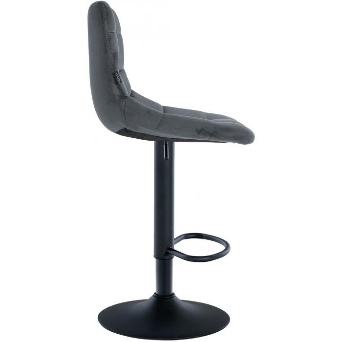 2er Set Barhocker HLO-CP265 Samt schwarz ~ dunkelgrau
