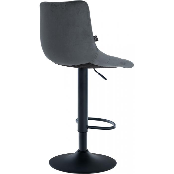 2er Set Barhocker HLO-CP265 Samt schwarz ~ dunkelgrau