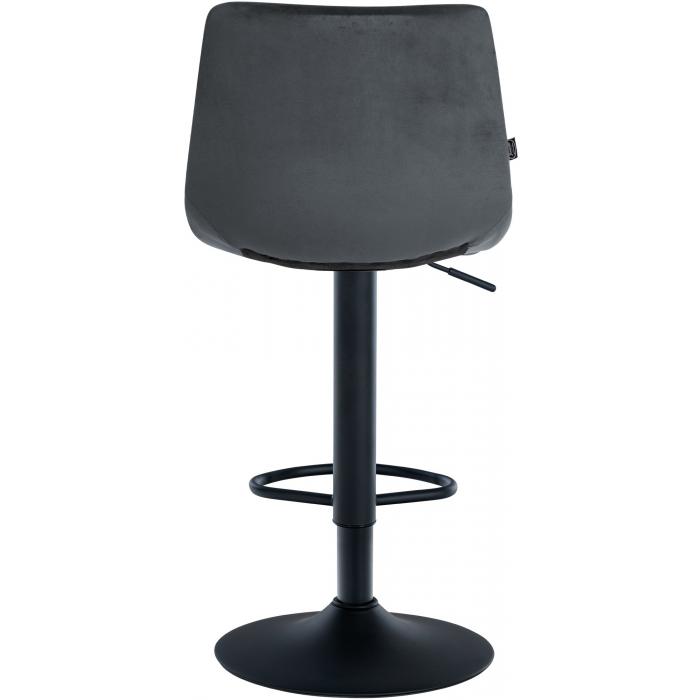 2er Set Barhocker HLO-CP265 Samt schwarz ~ dunkelgrau