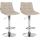 2er Set Barhocker HLO-CP266 Stoff chrom ~ creme