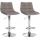 2er Set Barhocker HLO-CP266 Stoff chrom ~ grau