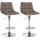 2er Set Barhocker HLO-CP266 Stoff chrom ~ taupe